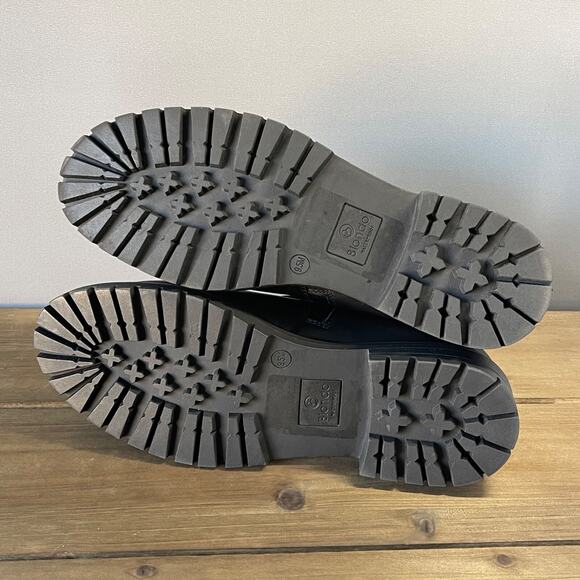 Blondo Garnet Waterproof Boots Women's Size 9.5M Black Leather Lug Sole Moto - Picture 8 of 13